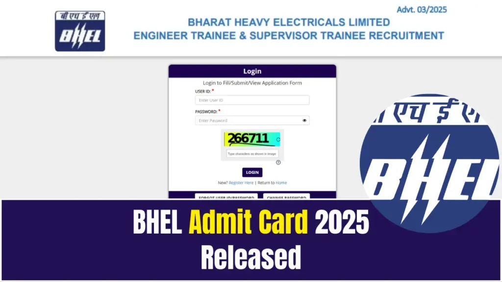 BHEL Admit Card 2025 Released