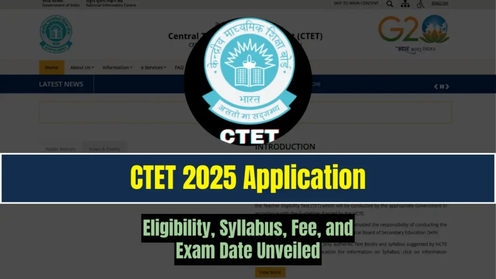 CTET 2025 Application
