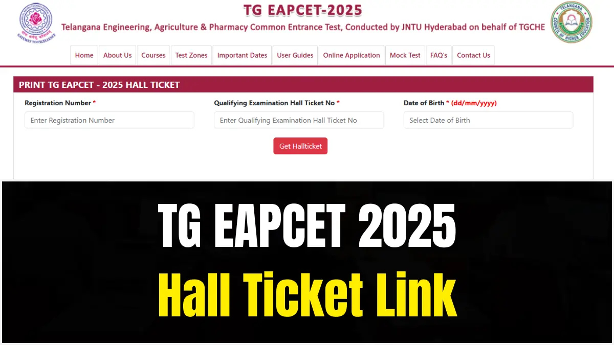 TG EAPCET 2025 Hall Ticket Link